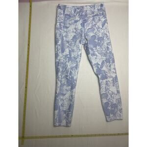 RBX Women’s Leggings Pockets Blue Floral Size Large